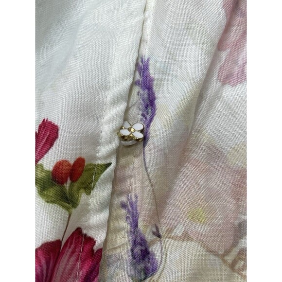 Anthropologie Let Me Be Midi Dress Long Sleeve V Neck Ivory Floral Preppy 3X NWT - Picture 14 of 15